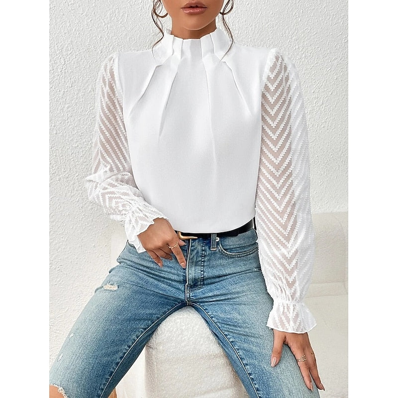 Corina | Blusa elegante de cuello alto