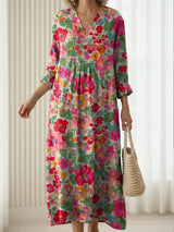 Ingrid | Vestido largo floral escote en V