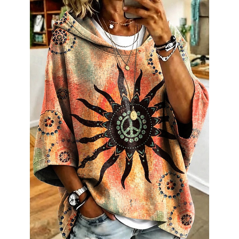 Filomena | Polerón con capucha estampado floral