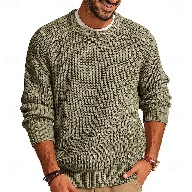 Cristóbal | Sweater de punto acanalado cuello redondo