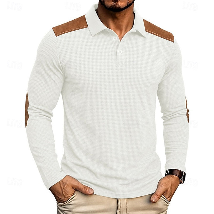 Francisco | Polera polo manga larga con textura waffle