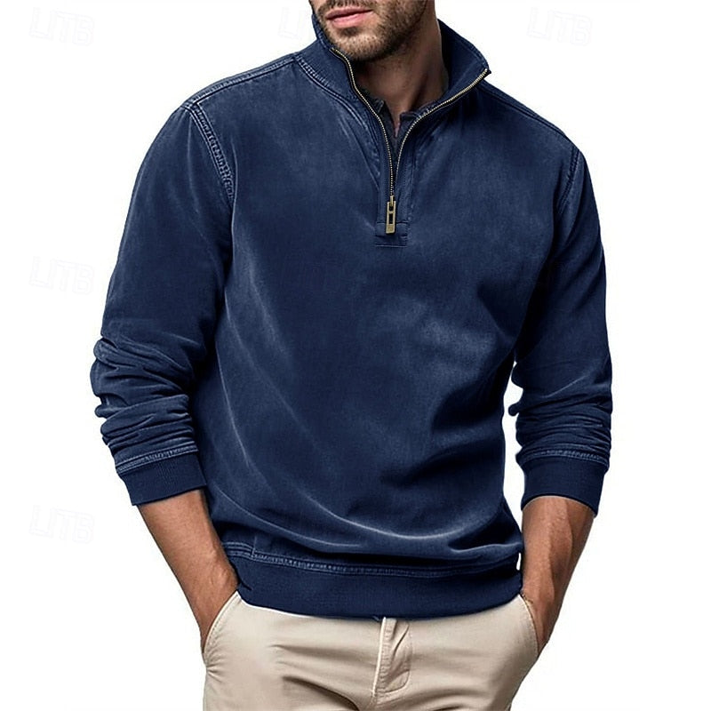 Gustavo | Sweatshirt con cuello alto y cierre medio