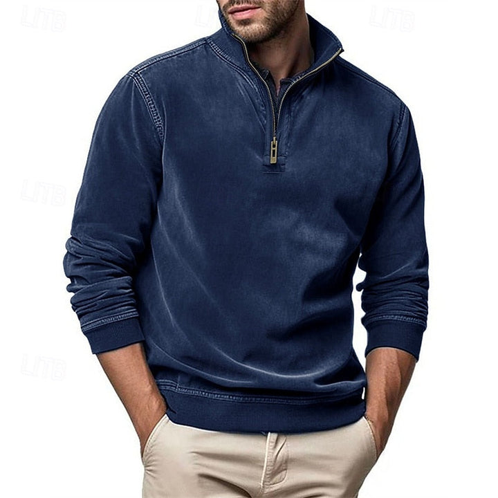 Gustavo | Sweatshirt con cuello alto y cierre medio