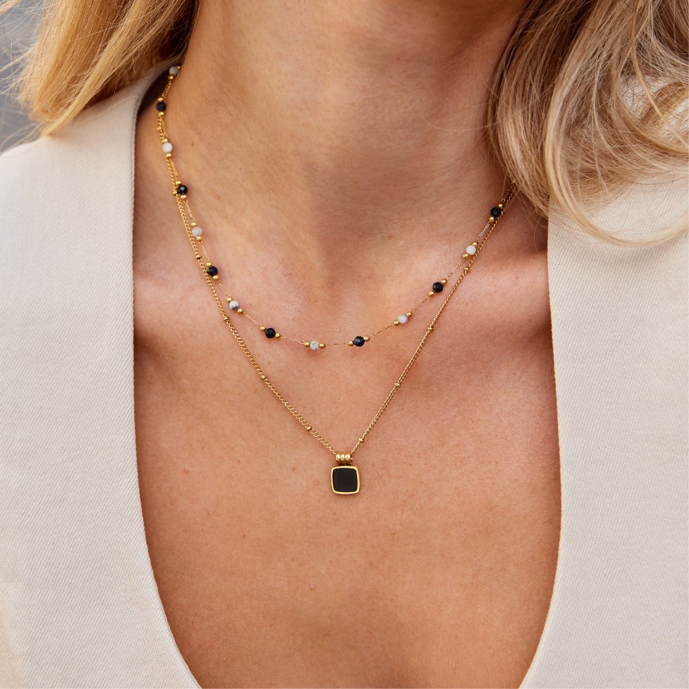 Miriam | Collar de cuentas en tonos azul y beige