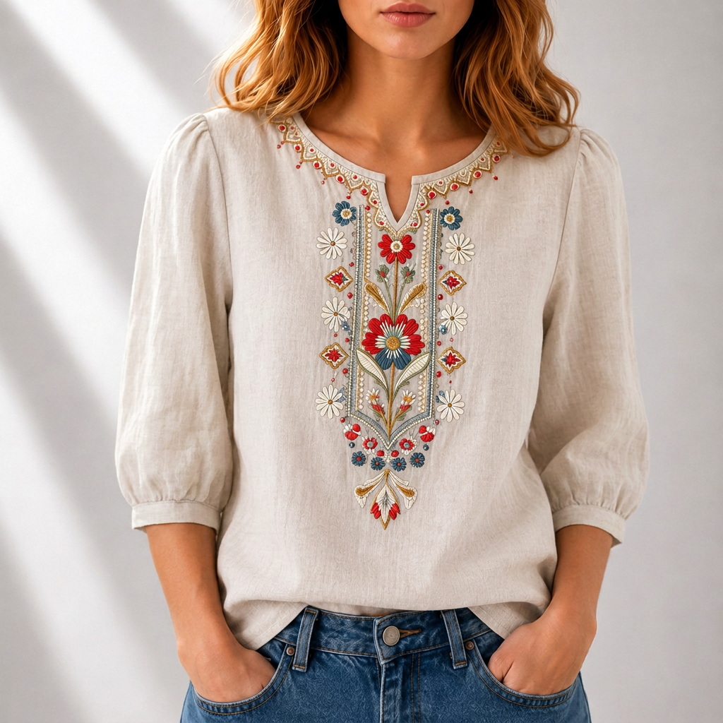 Sol | Blusa con bordado floral