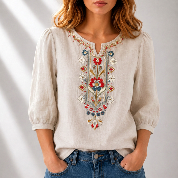 Sol | Blusa con bordado floral