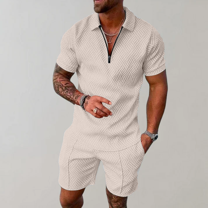 Eleodoro | Conjunto casual de polera con cierre y short