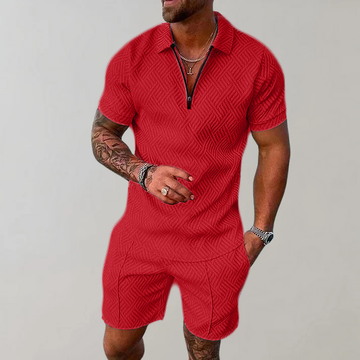 Eleodoro | Conjunto casual de polera con cierre y short
