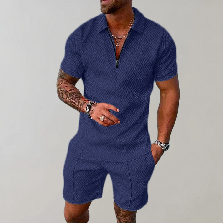 Eleodoro | Conjunto casual de polera con cierre y short