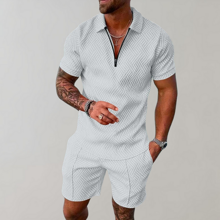 Eleodoro | Conjunto casual de polera con cierre y short