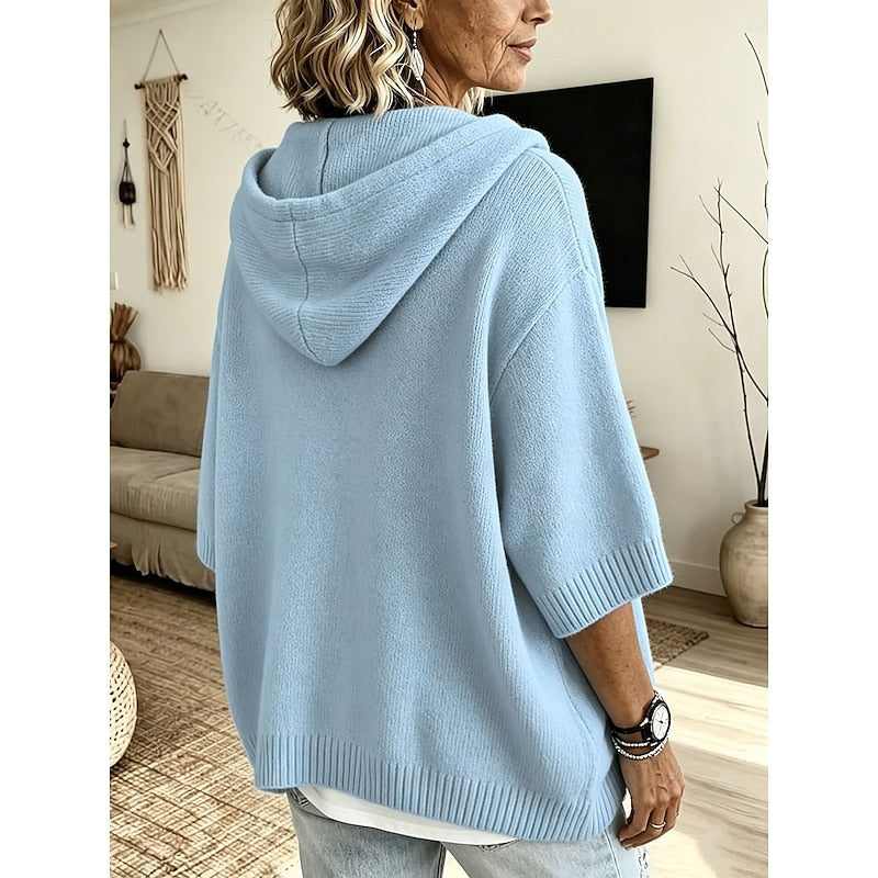 Violeta | Sweater tejido con capucha