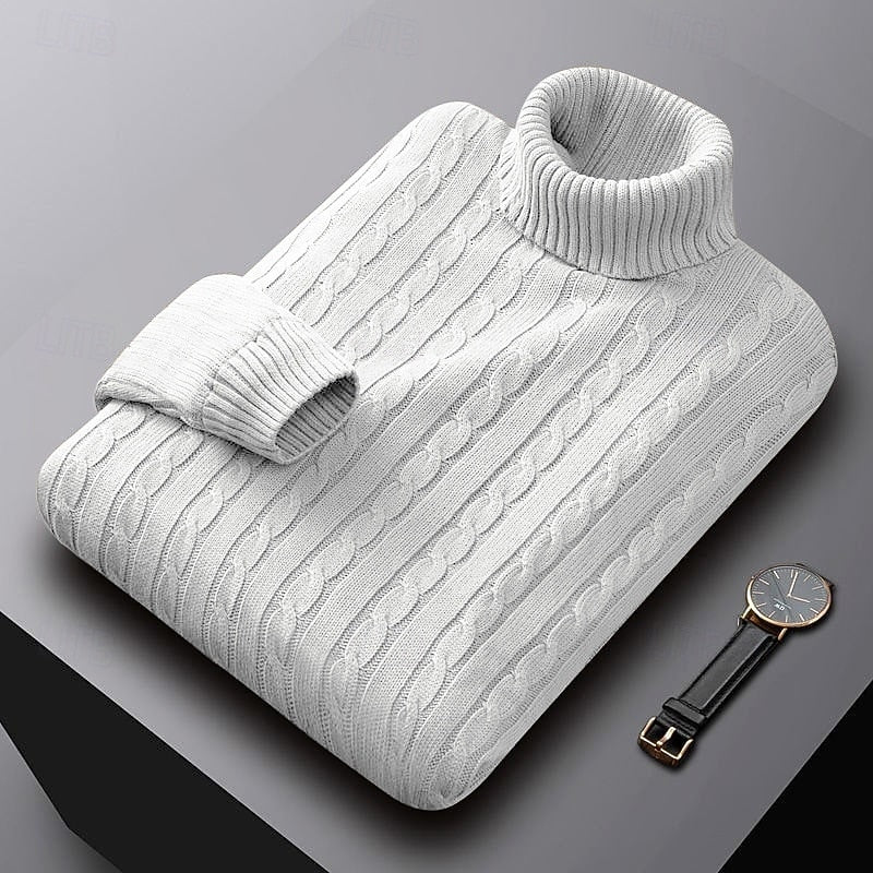 Kurt | Sweater cuello alto de punto trenzado
