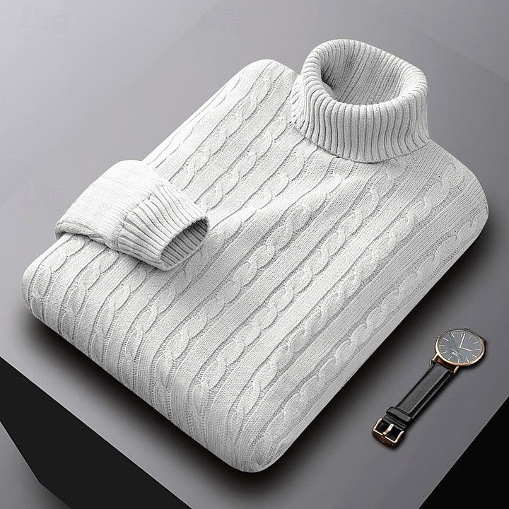 Kurt | Sweater cuello alto de punto trenzado
