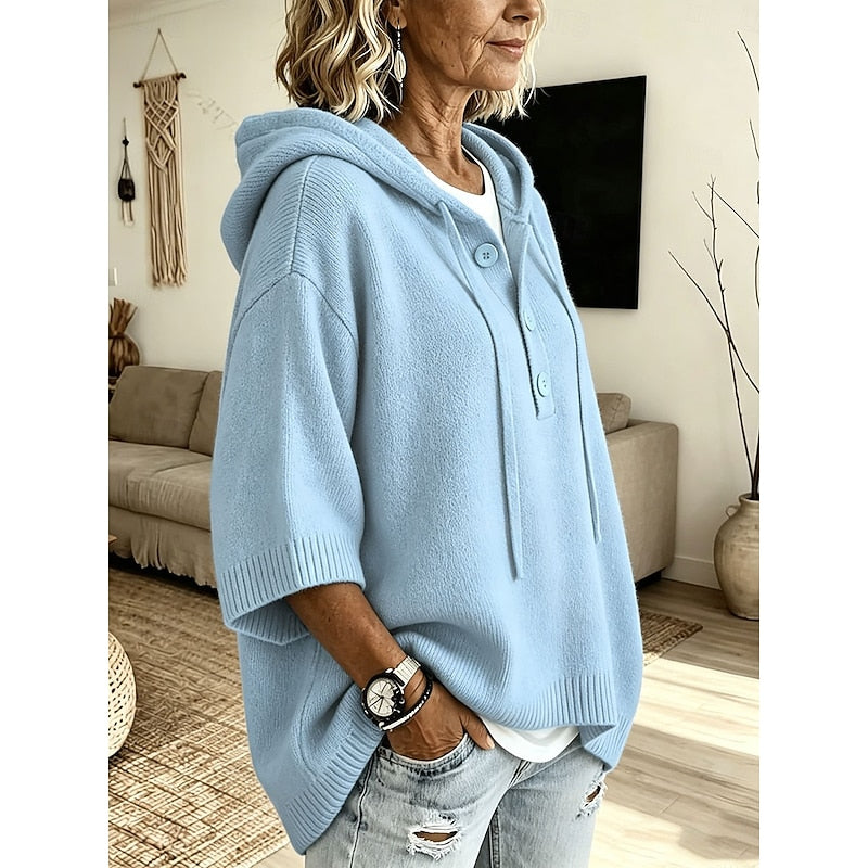 Violeta | Sweater tejido con capucha