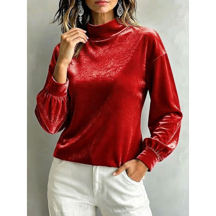 Norma | Blusa cuello alto de terciopelo