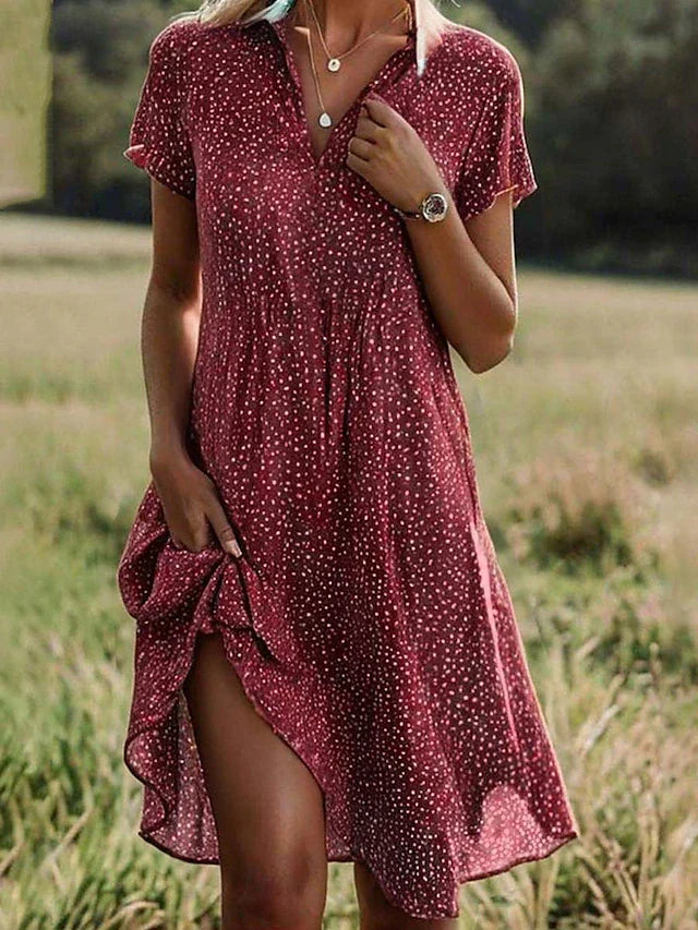María | Vestido Midi de Manga Corta