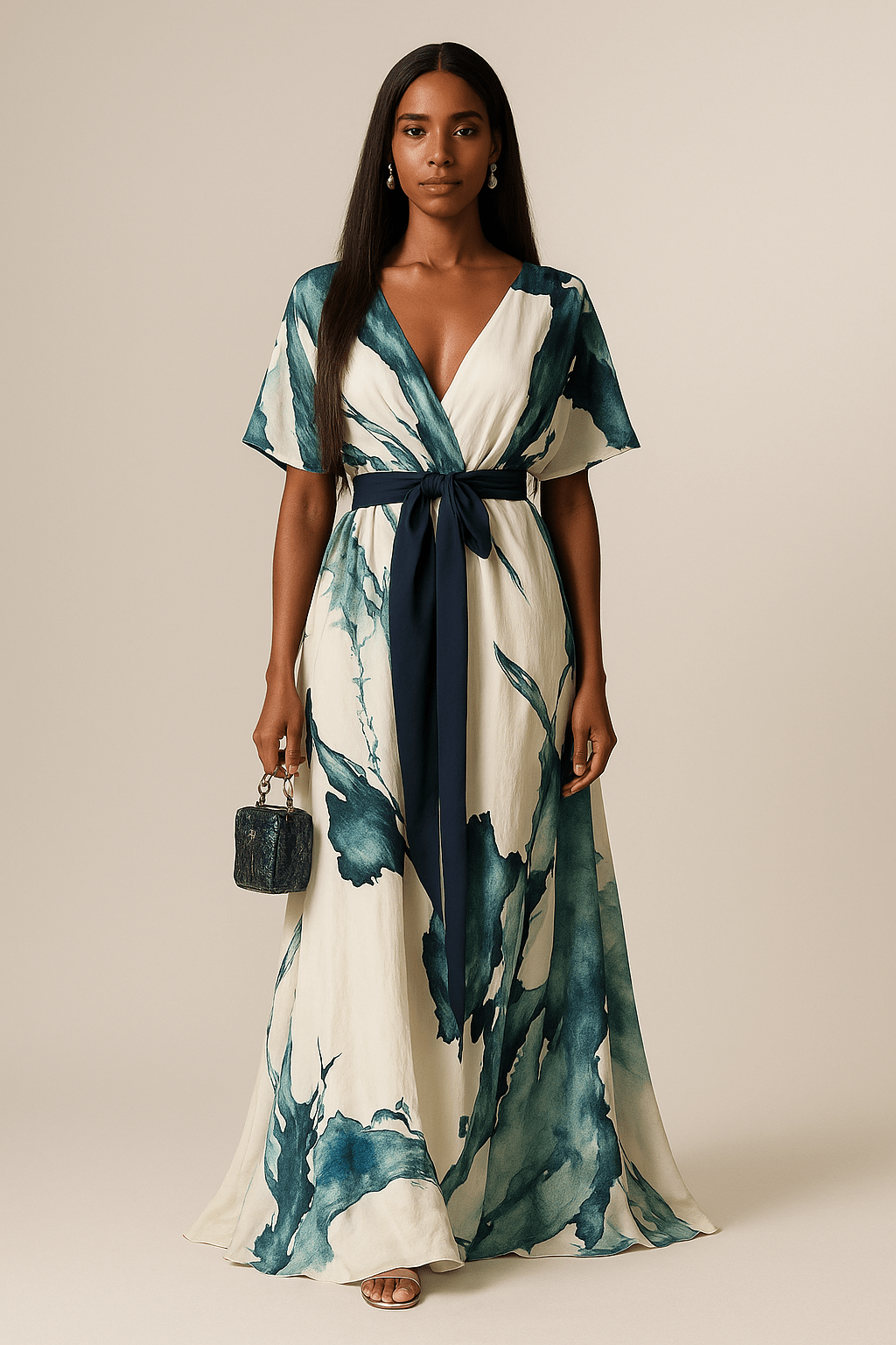Albertina | Vestido largo con estampado acuarela