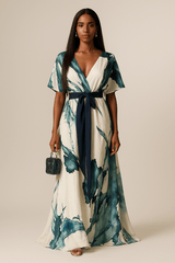 Albertina | Vestido largo con estampado acuarela