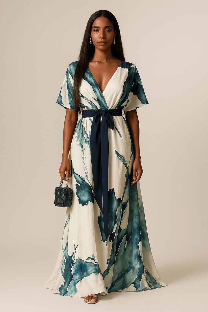 Albertina | Vestido largo con estampado acuarela
