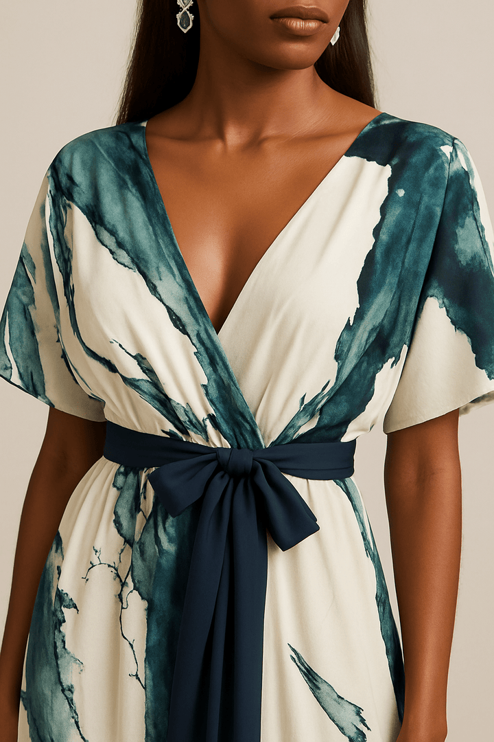Albertina | Vestido largo con estampado acuarela