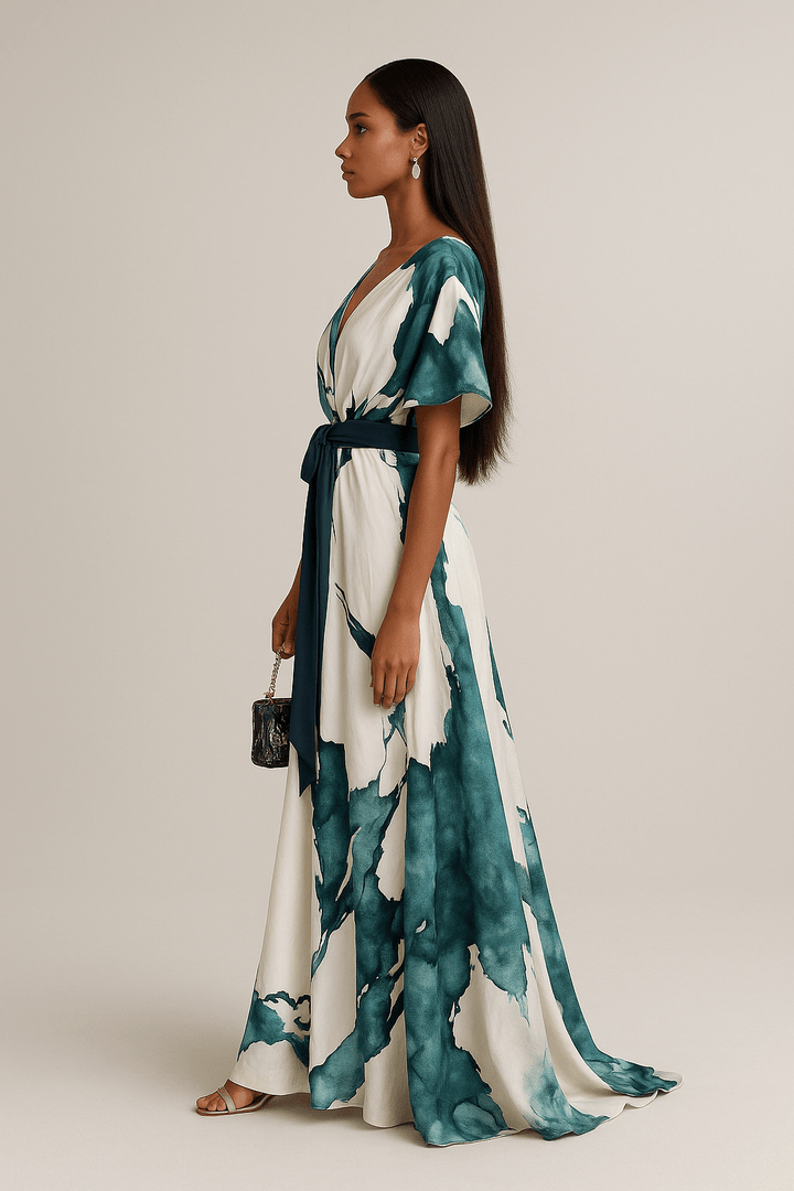 Albertina | Vestido largo con estampado acuarela