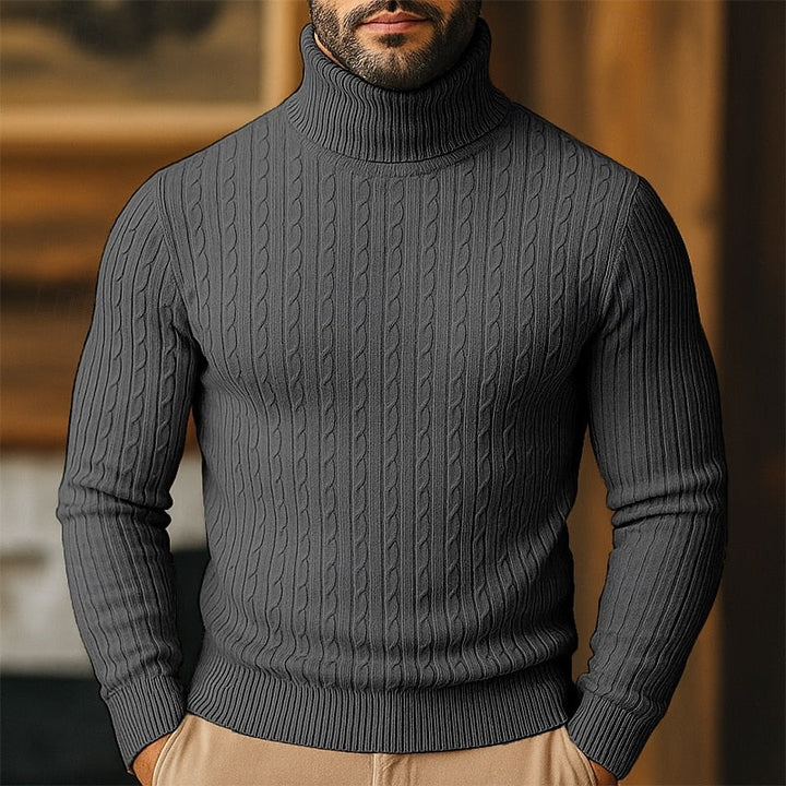Reinaldo | Sweater cuello alto de punto trenzado