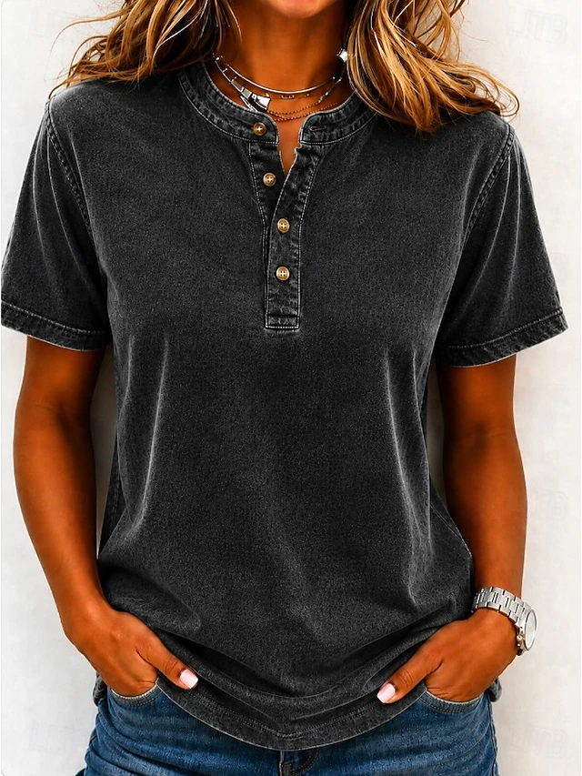 Ernestina | Polera holgada con botones al cuello