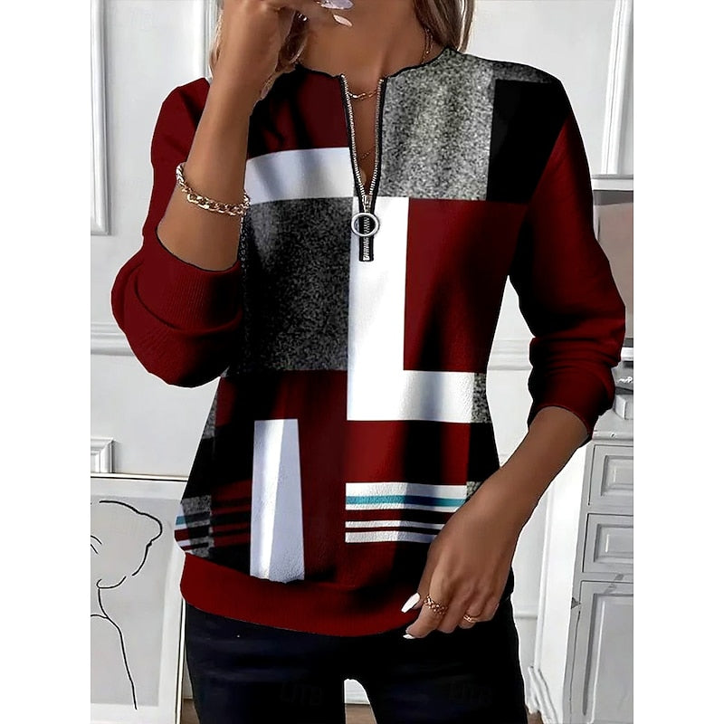 Custodia | Polerón con cuello de cierre y diseño color block