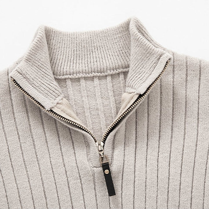 Eduardo | Sweater medio cierre acanalado