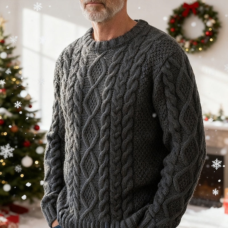 Emiliano | Sweater de punto trenzado cuello redondo
