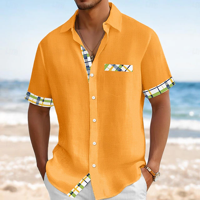 Felindo | Camisa manga corta con detalle a cuadros