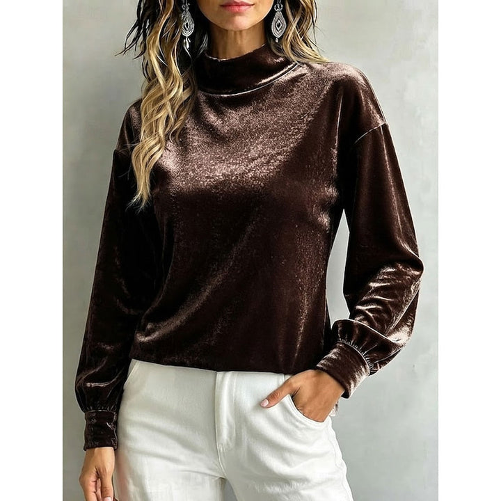 Norma | Blusa cuello alto de terciopelo