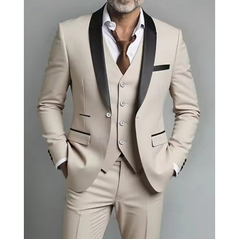 Fredy | Traje de tres piezas con solapa chal