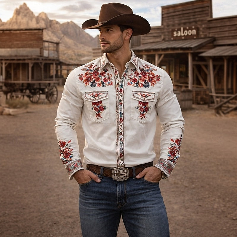 Aniceto | Camisa bordada estilo western