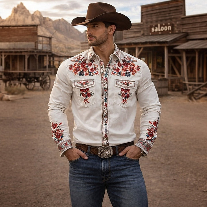 Aniceto | Camisa bordada estilo western