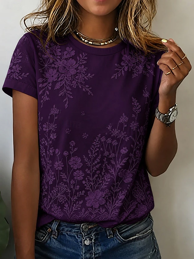 Piedad | Polera floral manga corta