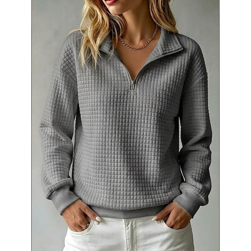 Yasnita | Sweater texturado con medio cierre