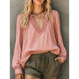 Nicol | Blusa cuello V con vuelos