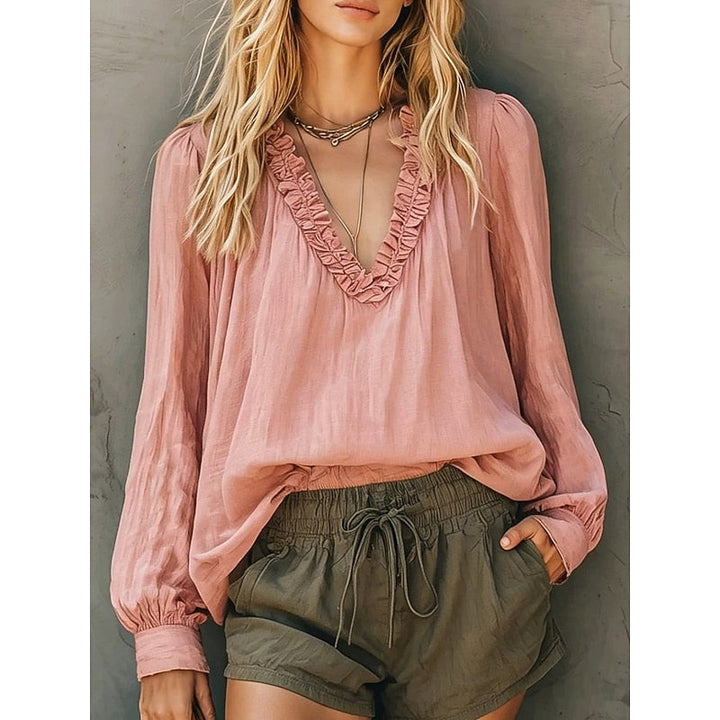 Nicol | Blusa cuello V con vuelos