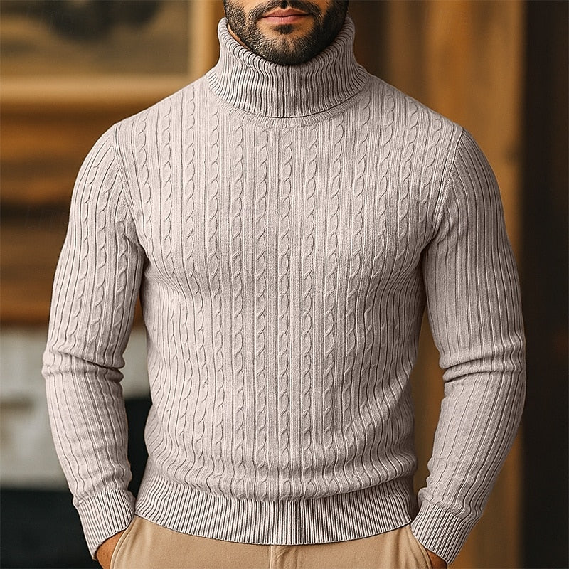 Reinaldo | Sweater cuello alto de punto trenzado