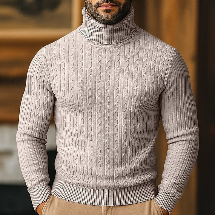 Reinaldo | Sweater cuello alto de punto trenzado