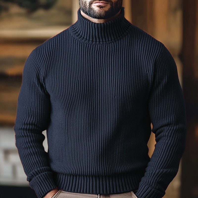 Leandro | Sweater cuello alto acanalado
