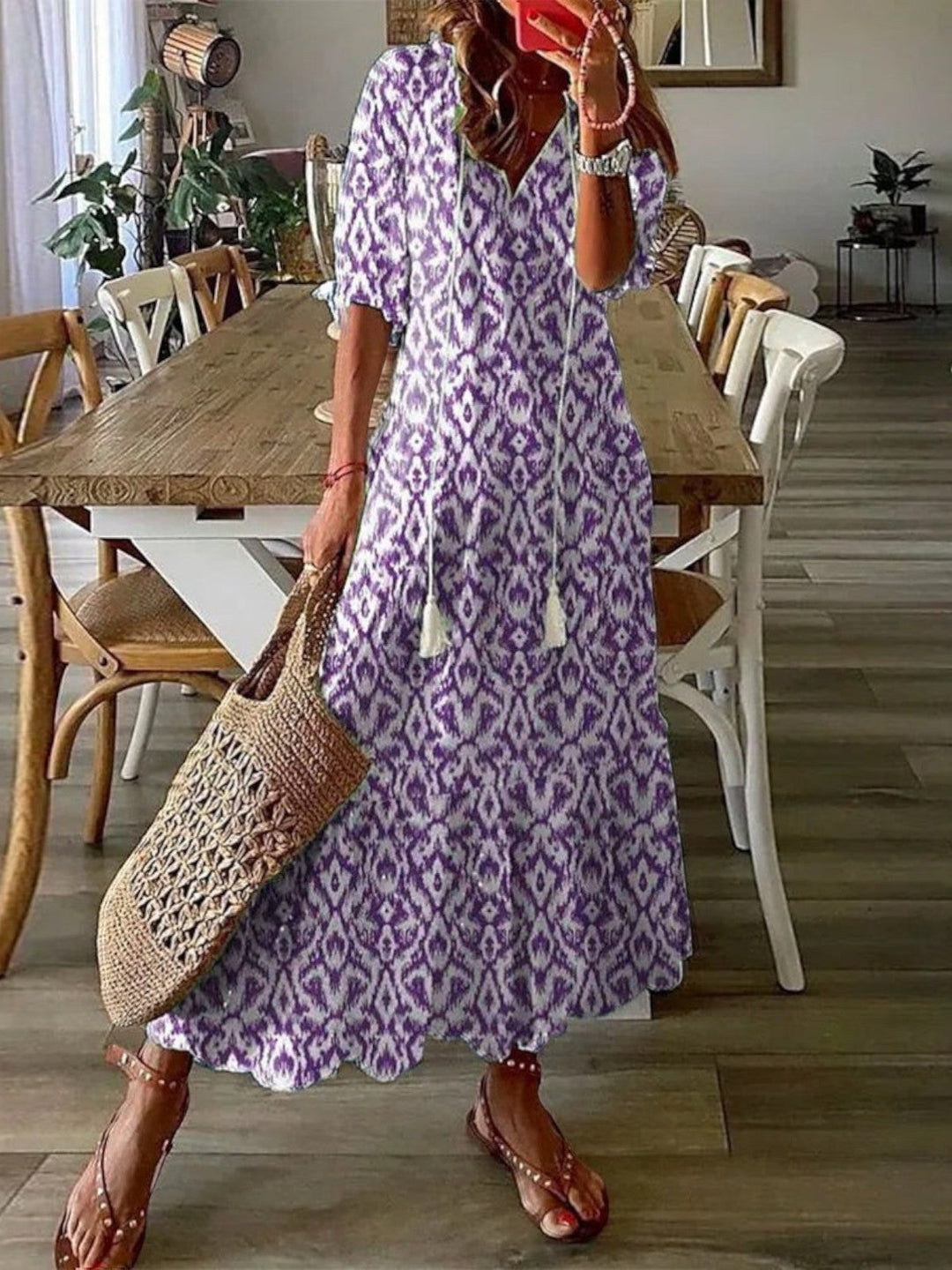 Rebeca | Vestido largo con escote en V
