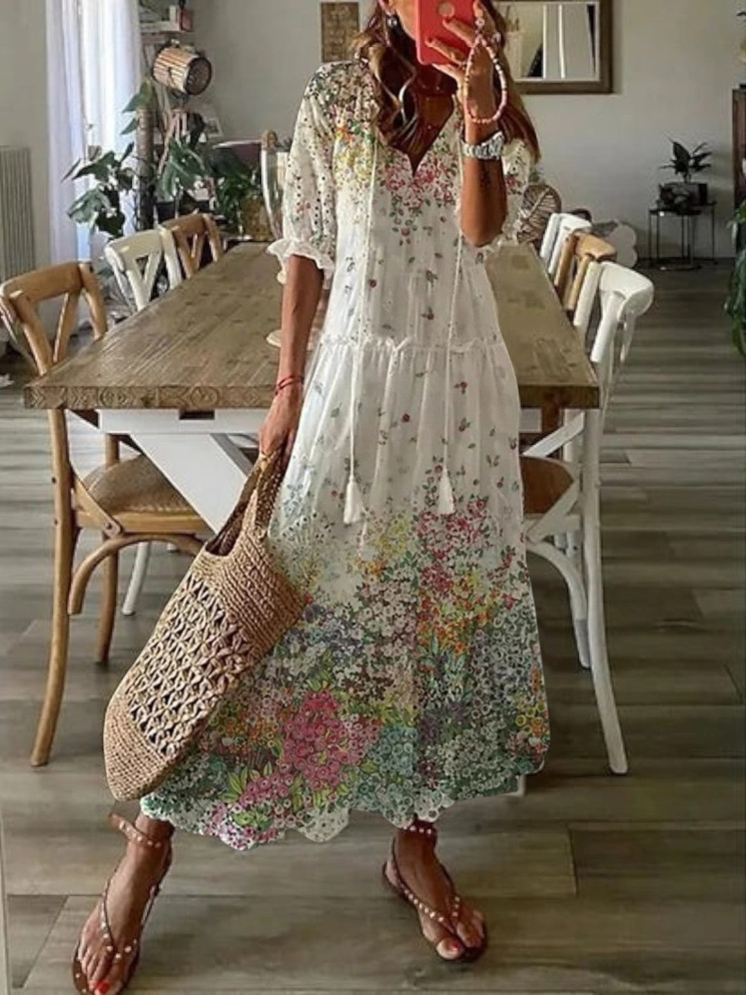 Rebeca | Vestido largo con escote en V