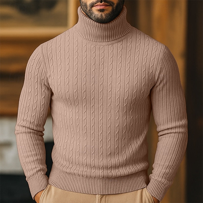 Reinaldo | Sweater cuello alto de punto trenzado