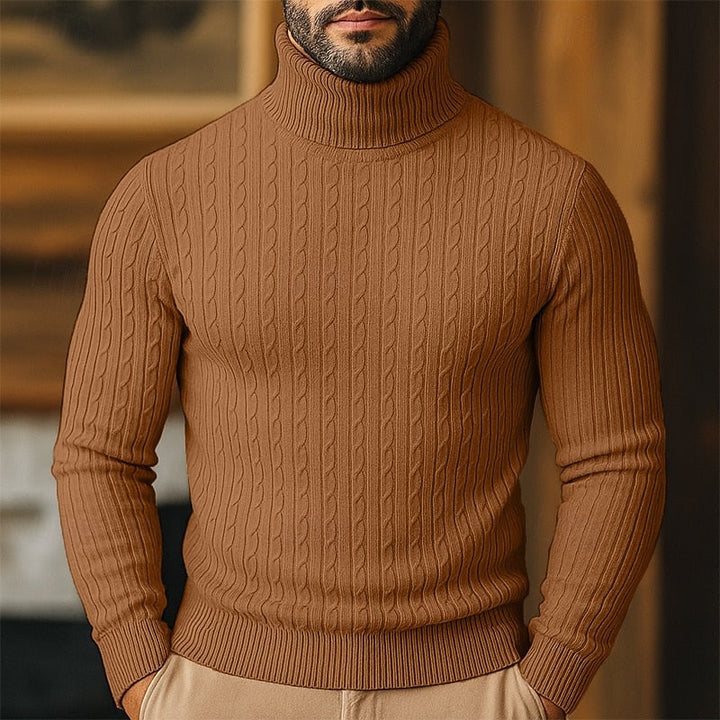 Reinaldo | Sweater cuello alto de punto trenzado