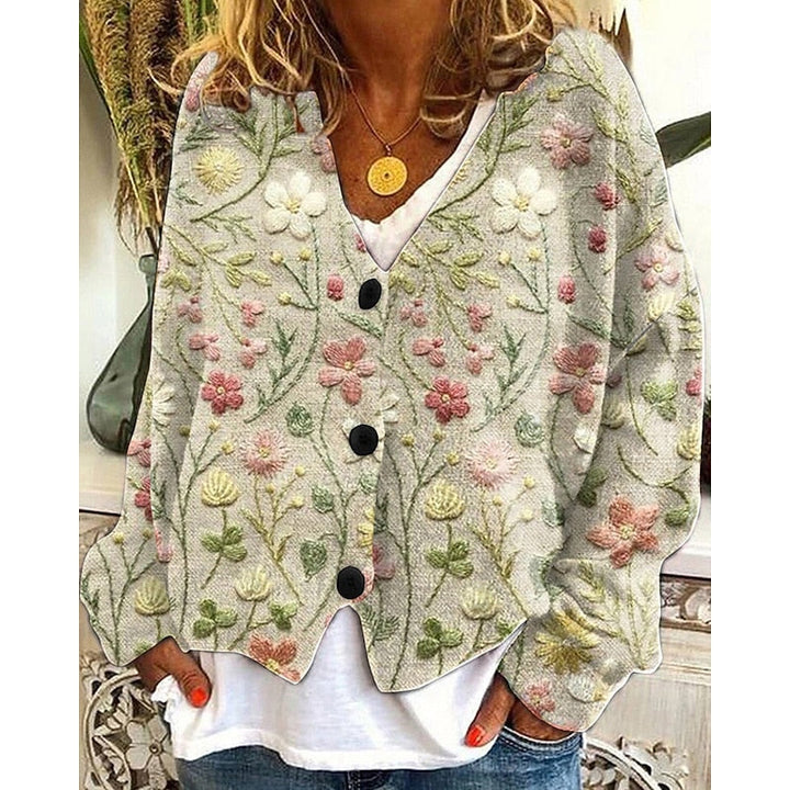 Ludovica | Cárdigan floral abotonado