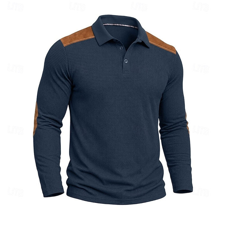 Francisco | Polera polo manga larga con textura waffle