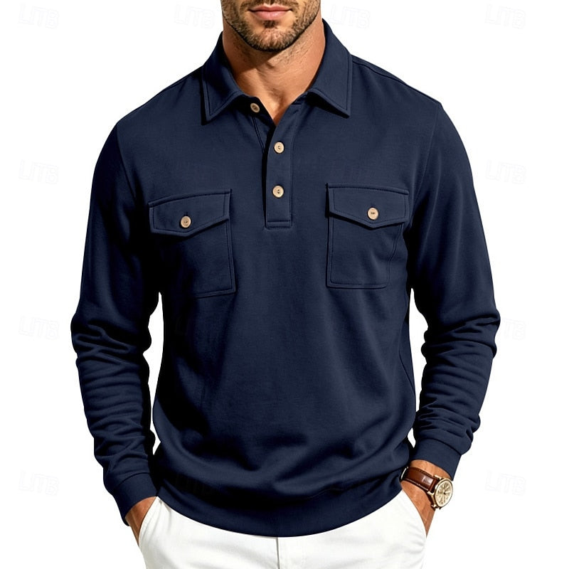 Lorenzo | Polera polo manga larga con bolsillos
