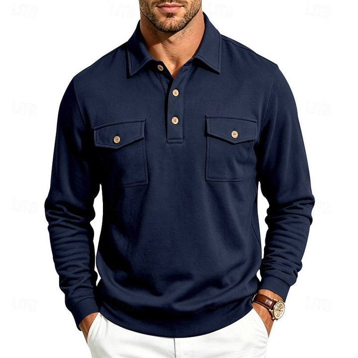 Lorenzo | Polera polo manga larga con bolsillos
